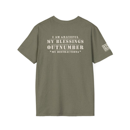 Soldier to Soldier Grateful Heart T-Shirt — “My Blessings Outnumber My Distractions” Inspirational Tee Shirt