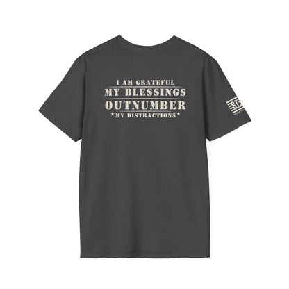 Soldier to Soldier Grateful Heart T-Shirt — “My Blessings Outnumber My Distractions” Inspirational Tee Shirt