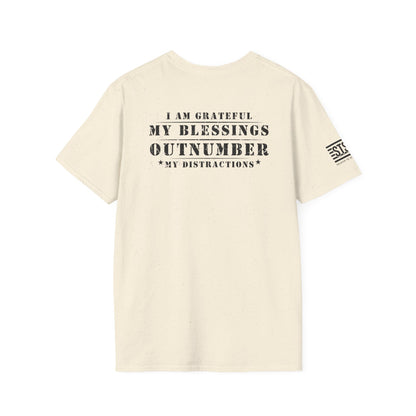 Soldier to Soldier Grateful Heart T-Shirt — “My Blessings Outnumber My Distractions” Inspirational Tee Shirt