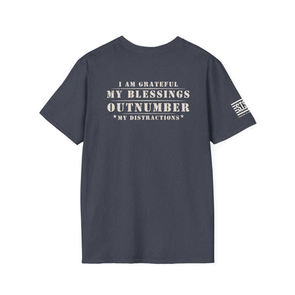 Soldier to Soldier Grateful Heart T-Shirt — “My Blessings Outnumber My Distractions” Inspirational Tee Shirt