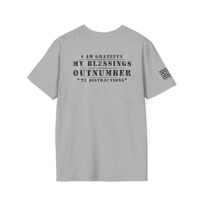 Soldier to Soldier Grateful Heart T-Shirt — “My Blessings Outnumber My Distractions” Inspirational Tee Shirt