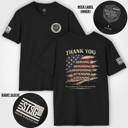 Thank You Veterans Shirt | Distressed American Flag Patriotic Tee