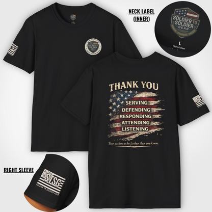Thank You Veterans Shirt | Distressed American Flag Patriotic Tee