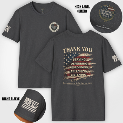 Thank You Veterans Shirt | Distressed American Flag Patriotic Tee