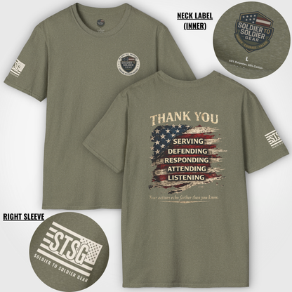 Thank You Veterans Shirt | Distressed American Flag Patriotic Tee