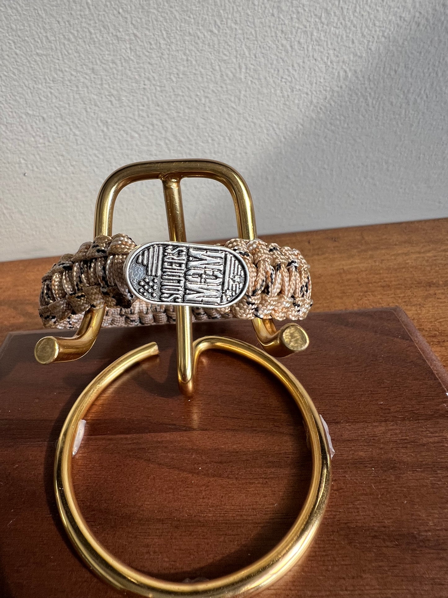 Soldier's Parents Dad Mom Paracord Bracelet – Tactical Survival Bracelet with Button Loop Closure